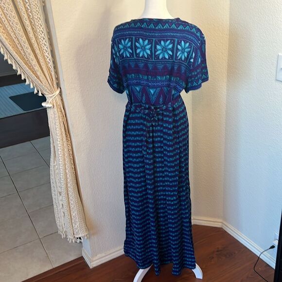 Another Thyme Pull Over Patterned Maxi Dress ~ Size 12 - Picture 3 of 4